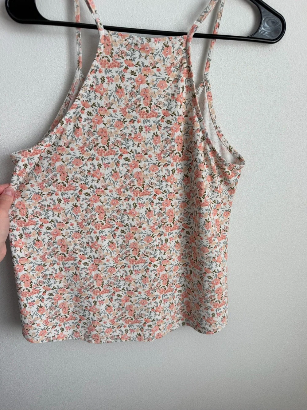 Daytrip Floral Lace-Trim Camisole in Peach Pink and Cream
